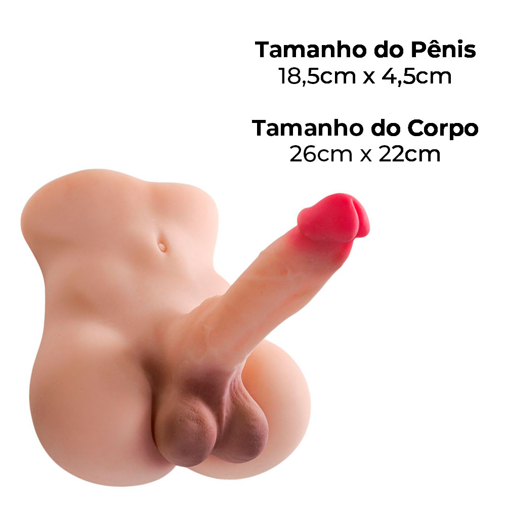 Masturbador Formato Masculino com Pênis Realístico, Ânus e Escroto - Imagem 4