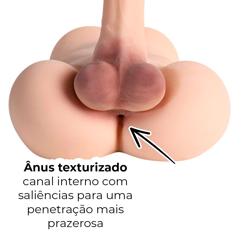 Masturbador Formato Masculino com Pênis Realístico, Ânus e Escroto - Imagem 7
