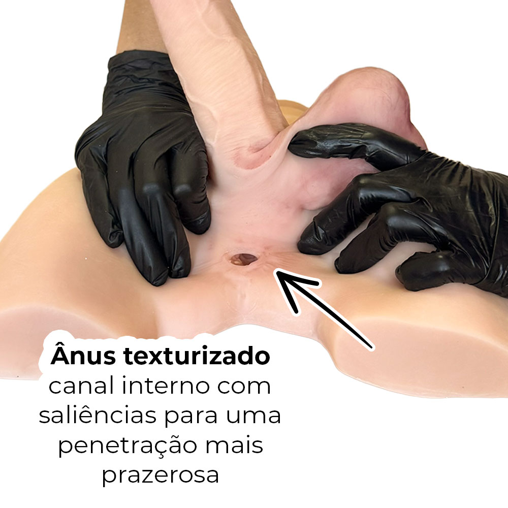 Masturbador Meio Corpo Masculino com Pênis Realístico, Ânus e Escroto - Imagem 4