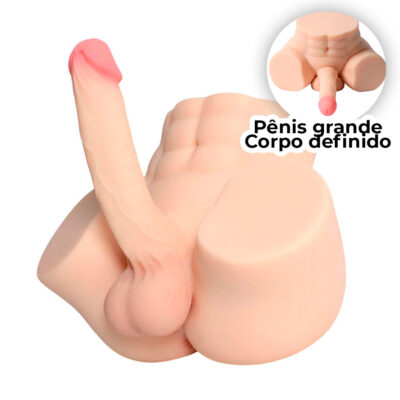 Masturbador Formato Bumbum Masculino com Pênis Realístico, Ânus e Escroto