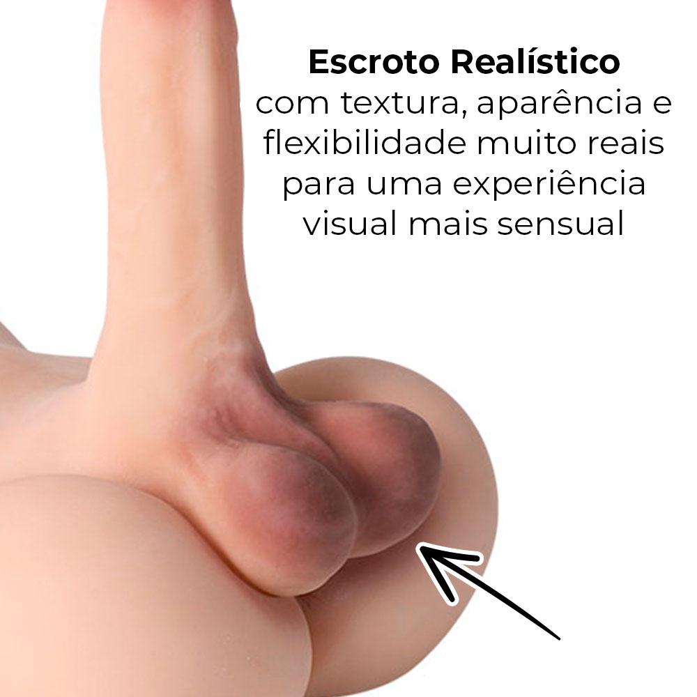 Masturbador Formato Masculino com Pênis Realístico, Ânus e Escroto - Imagem 8